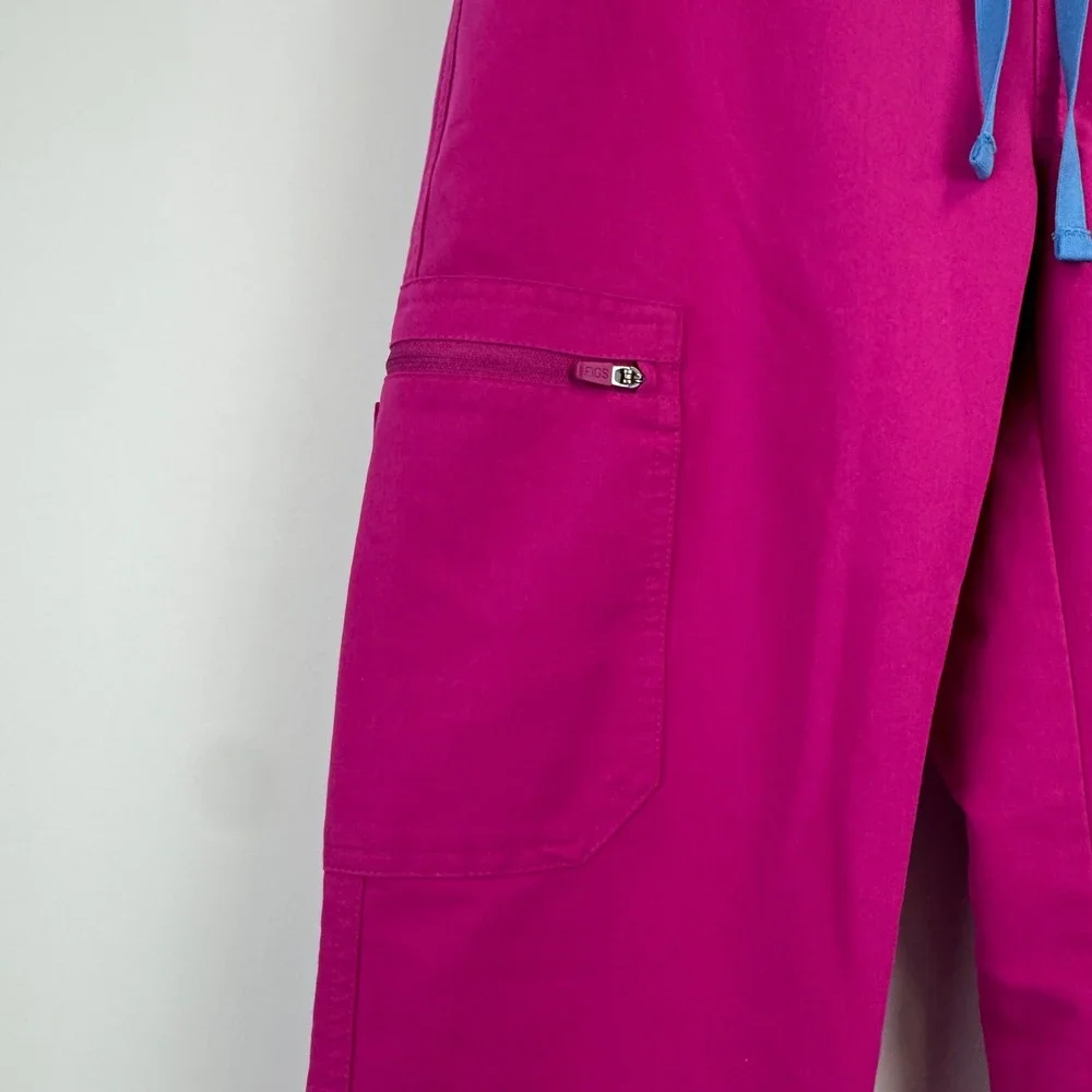 FIGS‎ Technical Collection Magenta Pink Scrub Pants XXS Petite Blue Drawstring